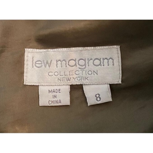 Vintage Lew Magram Womens Olive Green Leather Straight Leg Pants Lined Size 8 - Picture 3 of 9